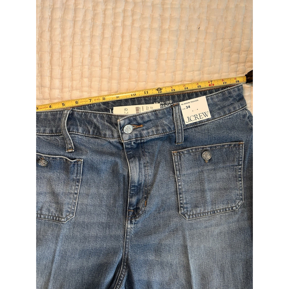 J. Crew Women’s High-rise Sailor Denim Trouser in 1996 Semi-stretch Size 34 NWT - Picture 9 of 11